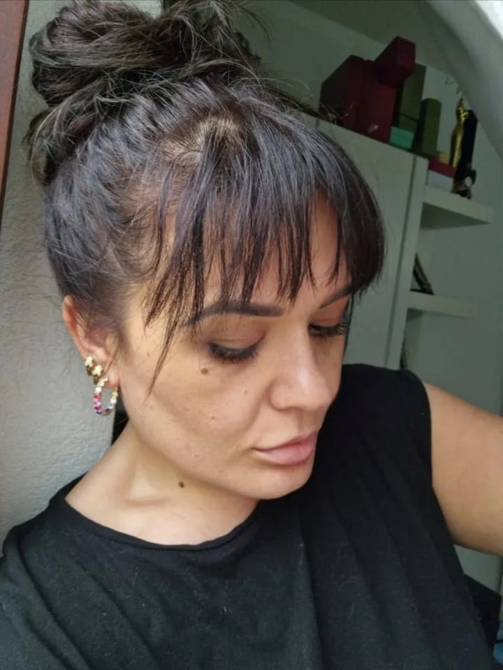 Customer photo review of Chignon Bun Human Hair Extension Natural Straight 7 Colors