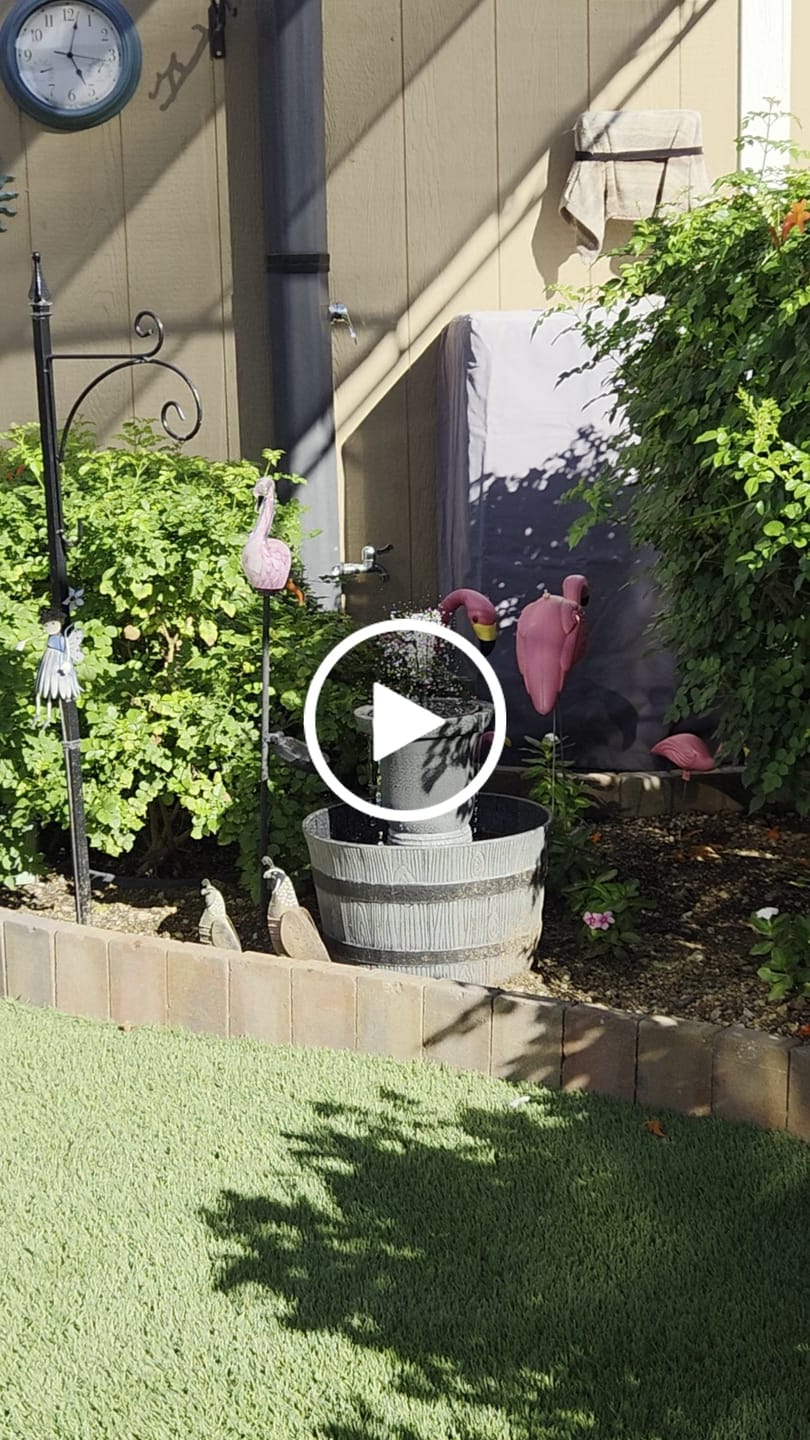 Customer video review of Bernini Rustic Whiskey Barrel Fountain