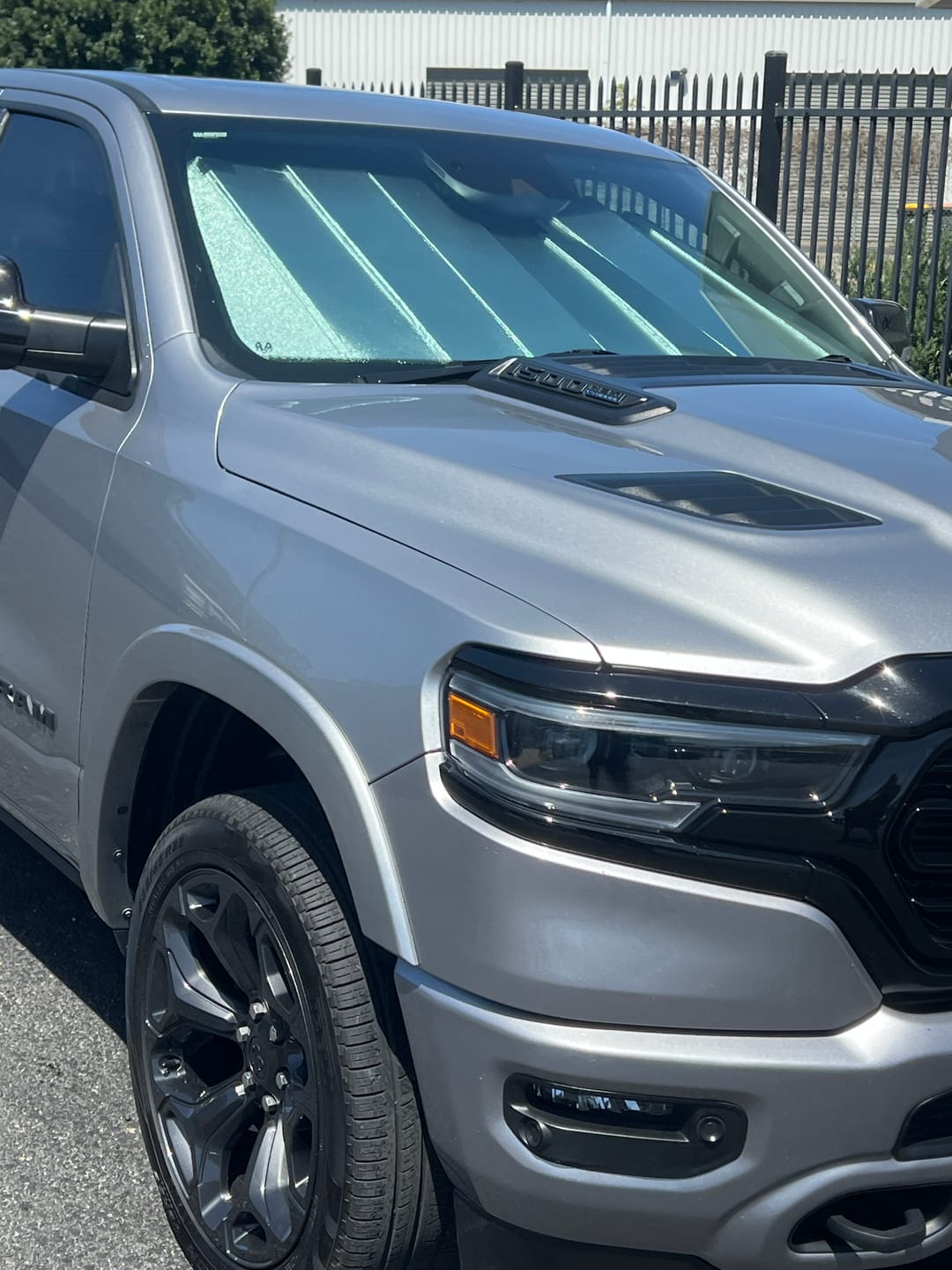 Customer photo review of Sharkskin Sunshade for Dodge RAM 1500 (2019–2024)