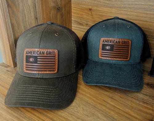 Customer photo review of Richardson 112WF Custom Leather Patch Hat - Work Built Trucker