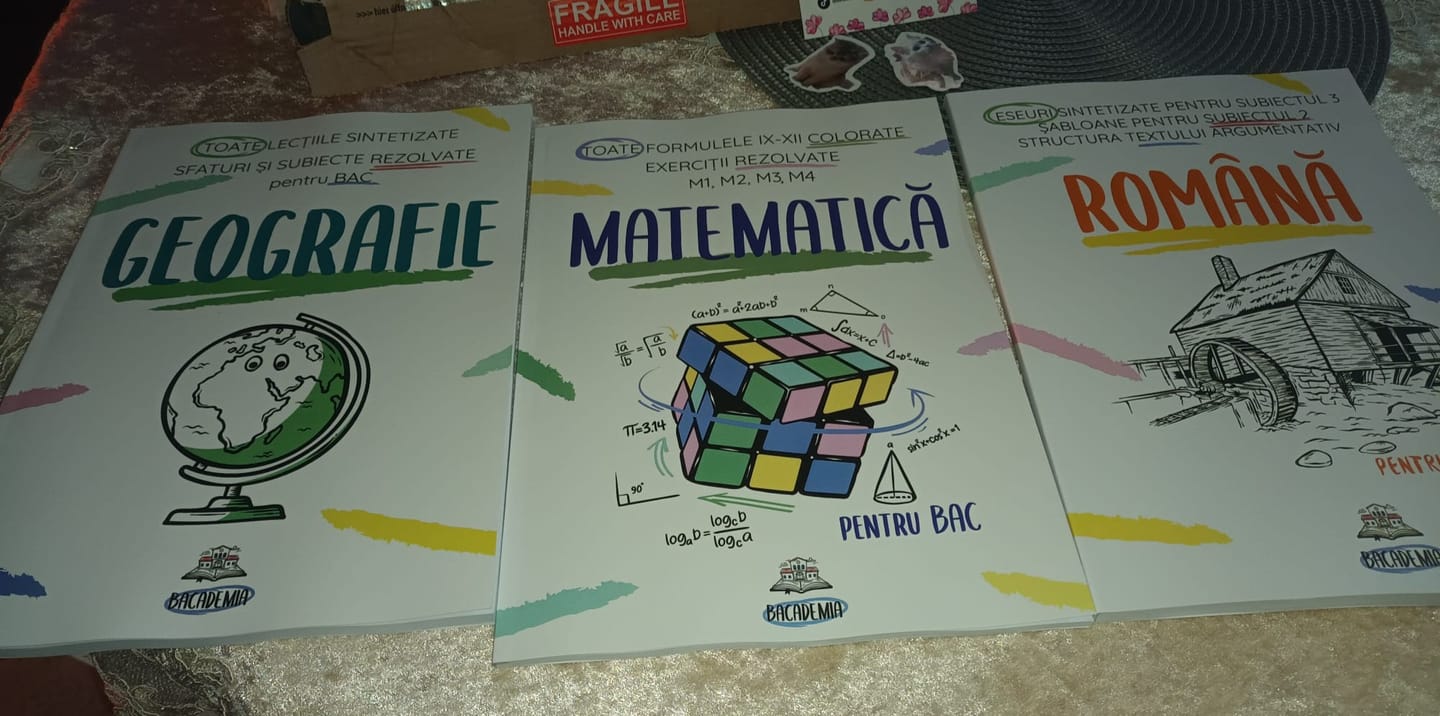 Customer photo review of Pachet Bacalaureat (Română + Matematică + Geografie) Bacademia