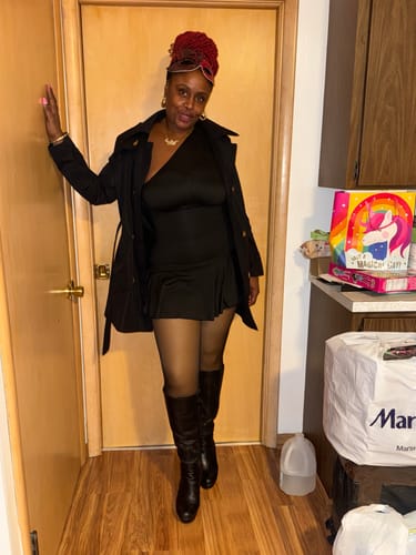 Customer photo review of New Compression Band Model One-Seam Translucent Fleece Lined Tights