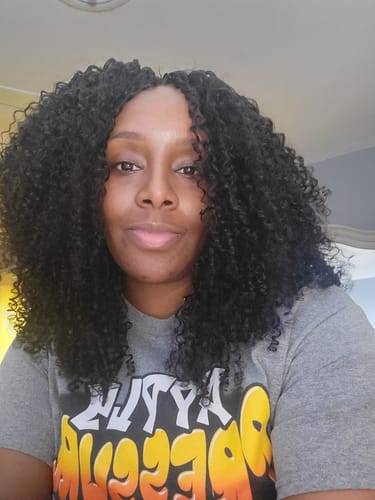 Customer photo review of Water Curly Human Crochet Hair