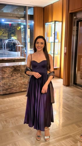 Thaissa P. review of Milan Dress in Navy by Elle Zeitoune - RENTAL image 1 out of 1