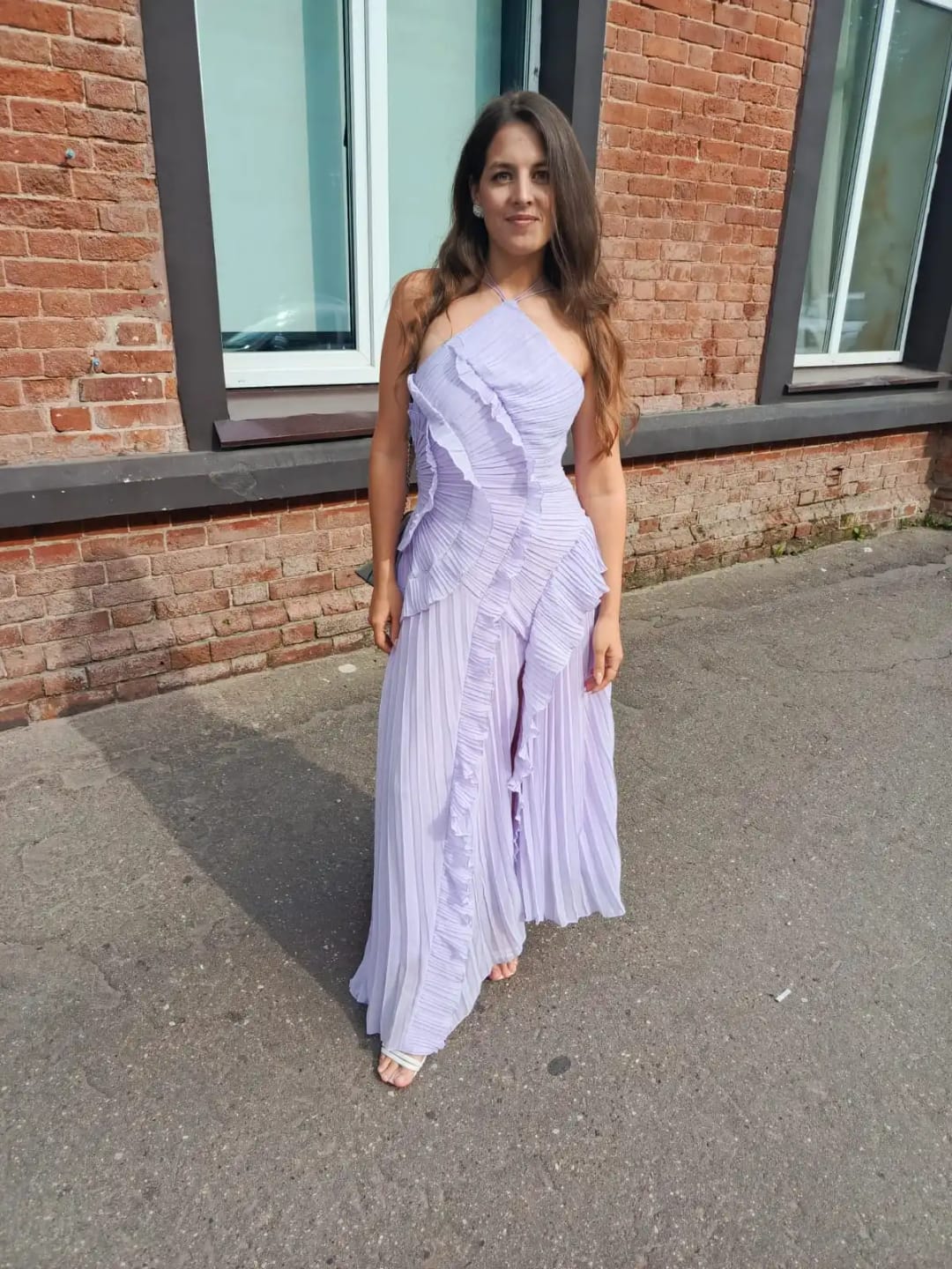Customer photo review of Ruffa Halter Strap Ruffled Tule Dress