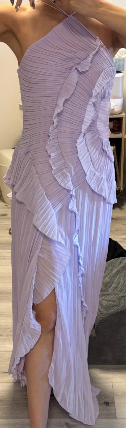 Customer photo review of Ruffa Halter Strap Ruffled Tule Dress