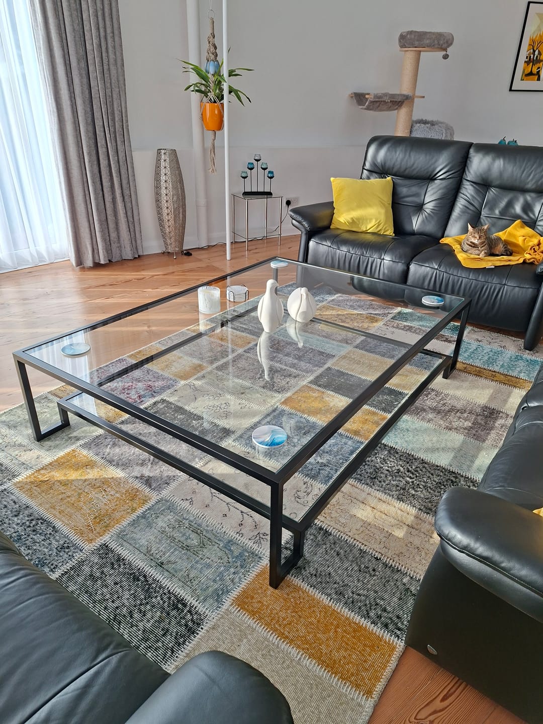 Customer photo review of Hudson Glass Metal Coffee Table - Black