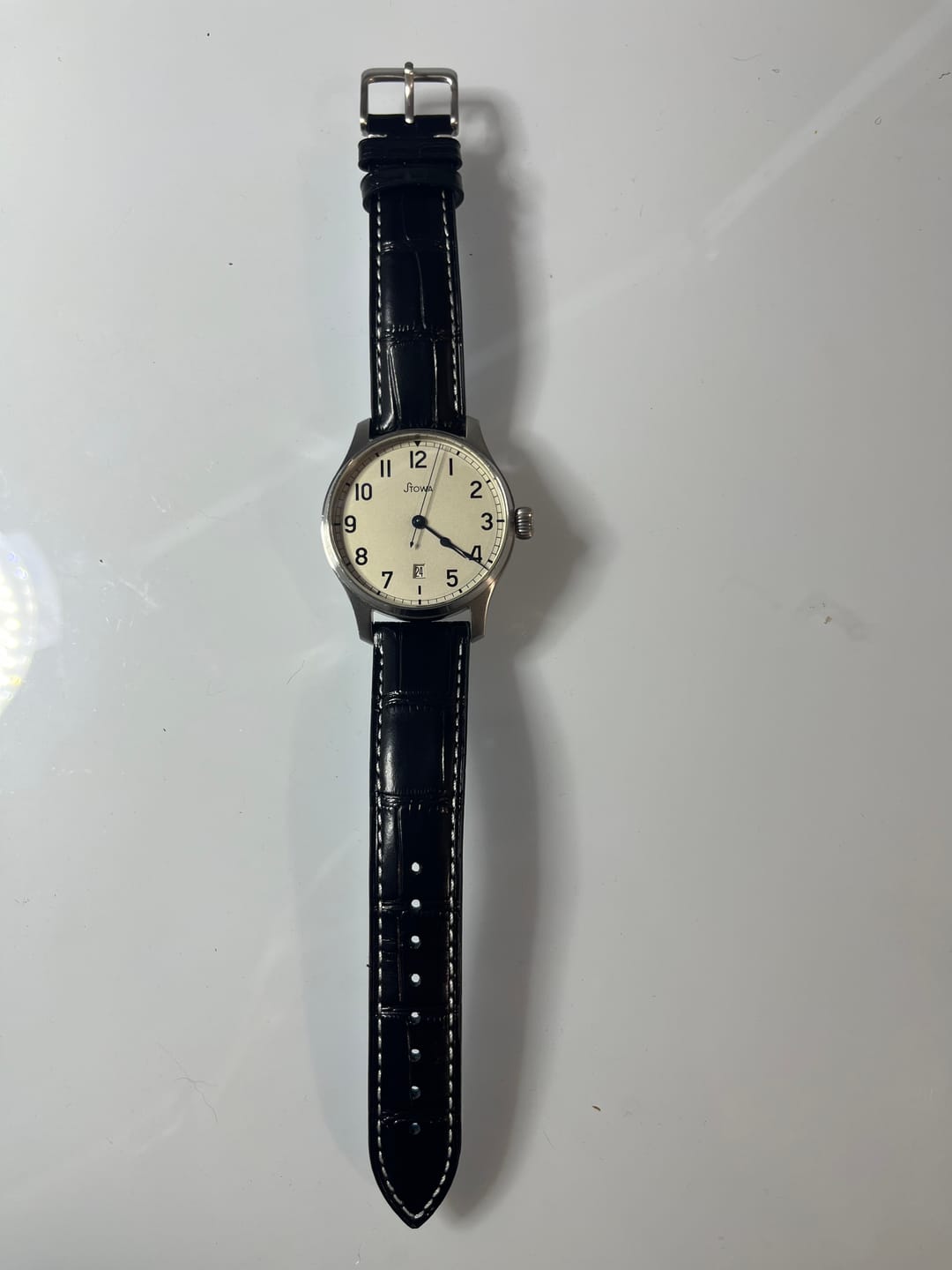 Customer photo review of Leather - Crocodile Grain - Licorice Black