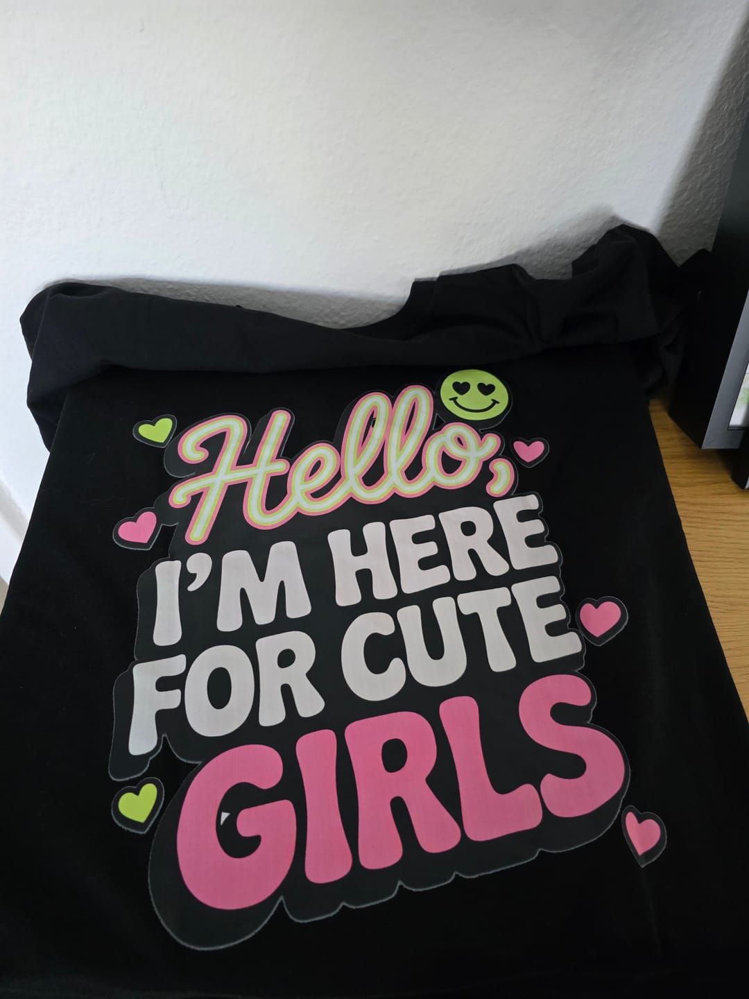 Customer photo review of Hello I'm here for Cute Girls - Oversized T-Shirt
