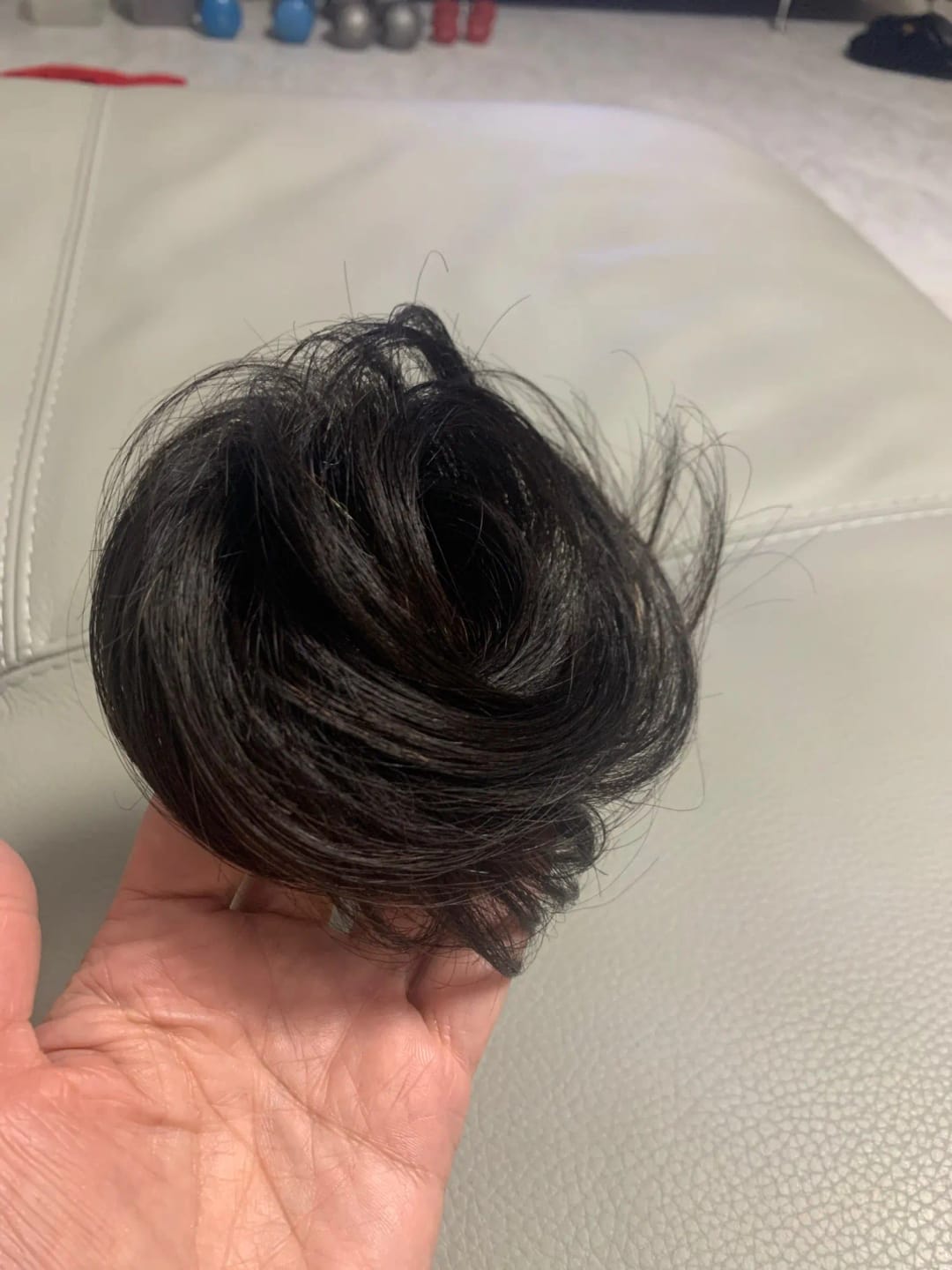 Customer photo review of Chignon Bun Human Hair Extension Natural Straight 7 Colors