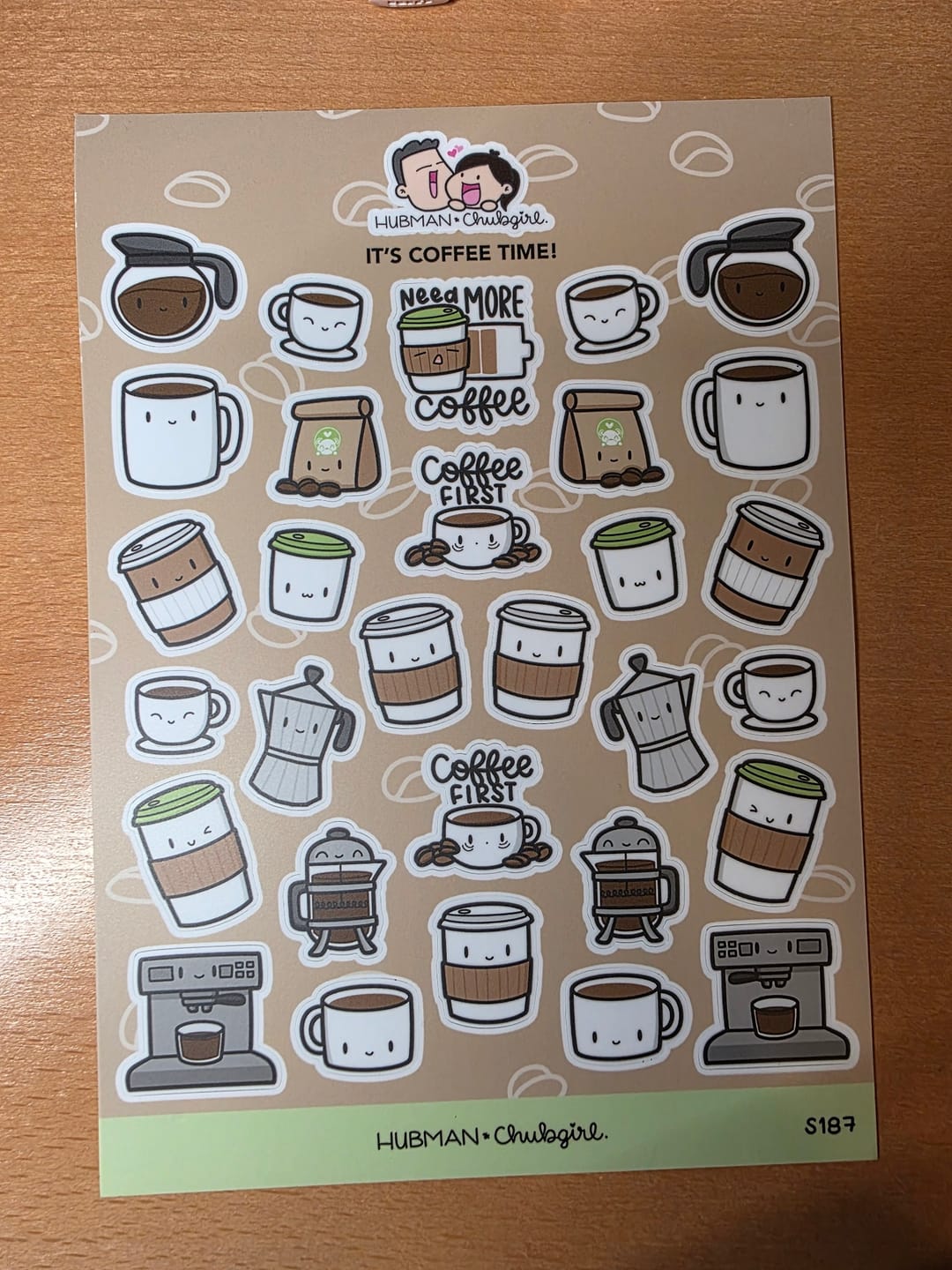 Customer photo review of It's Coffee Time Sticker Sheet