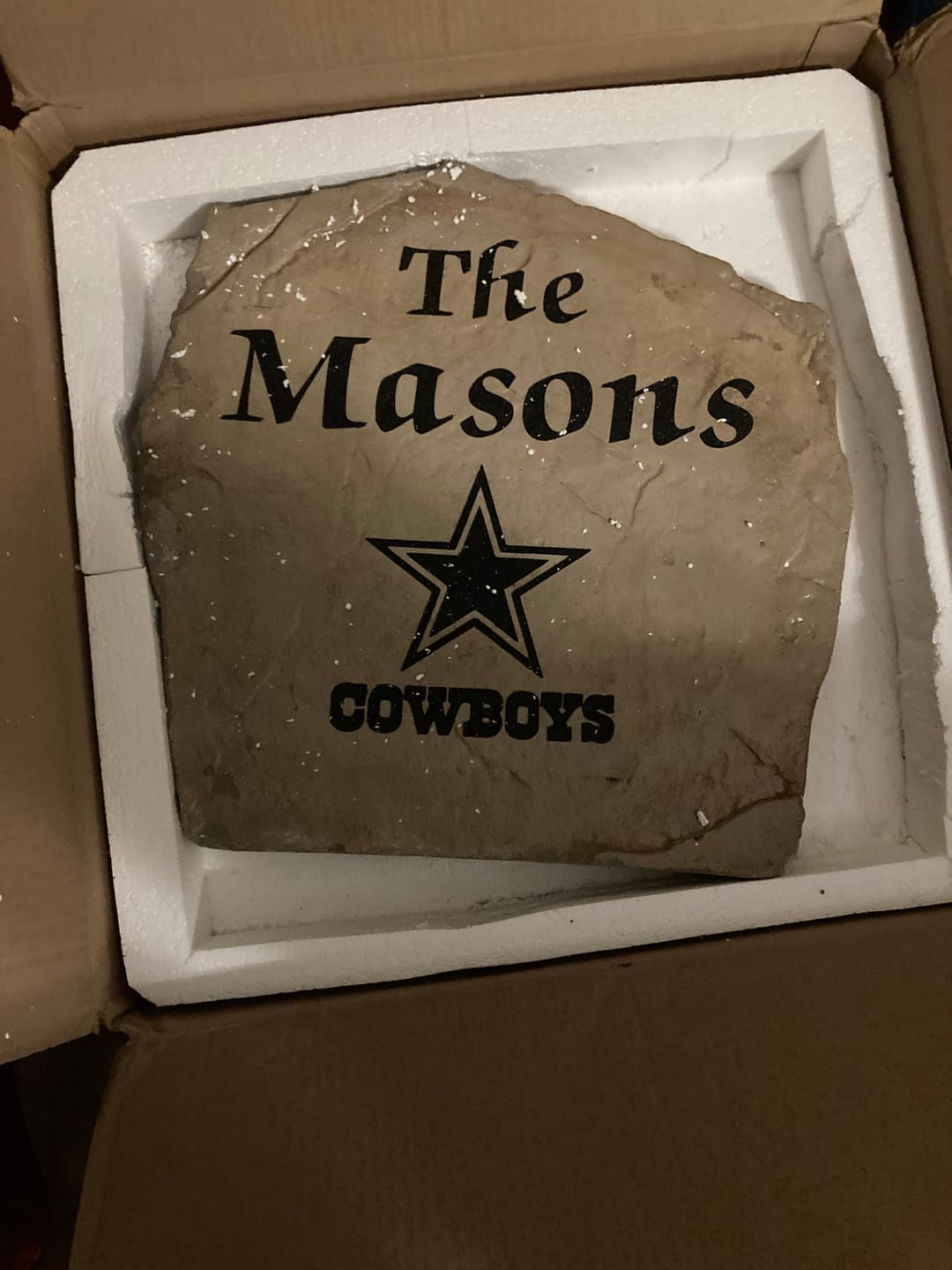 Customer photo review of Dallas Cowboys Design-A-Stone Landscape Art Family Name