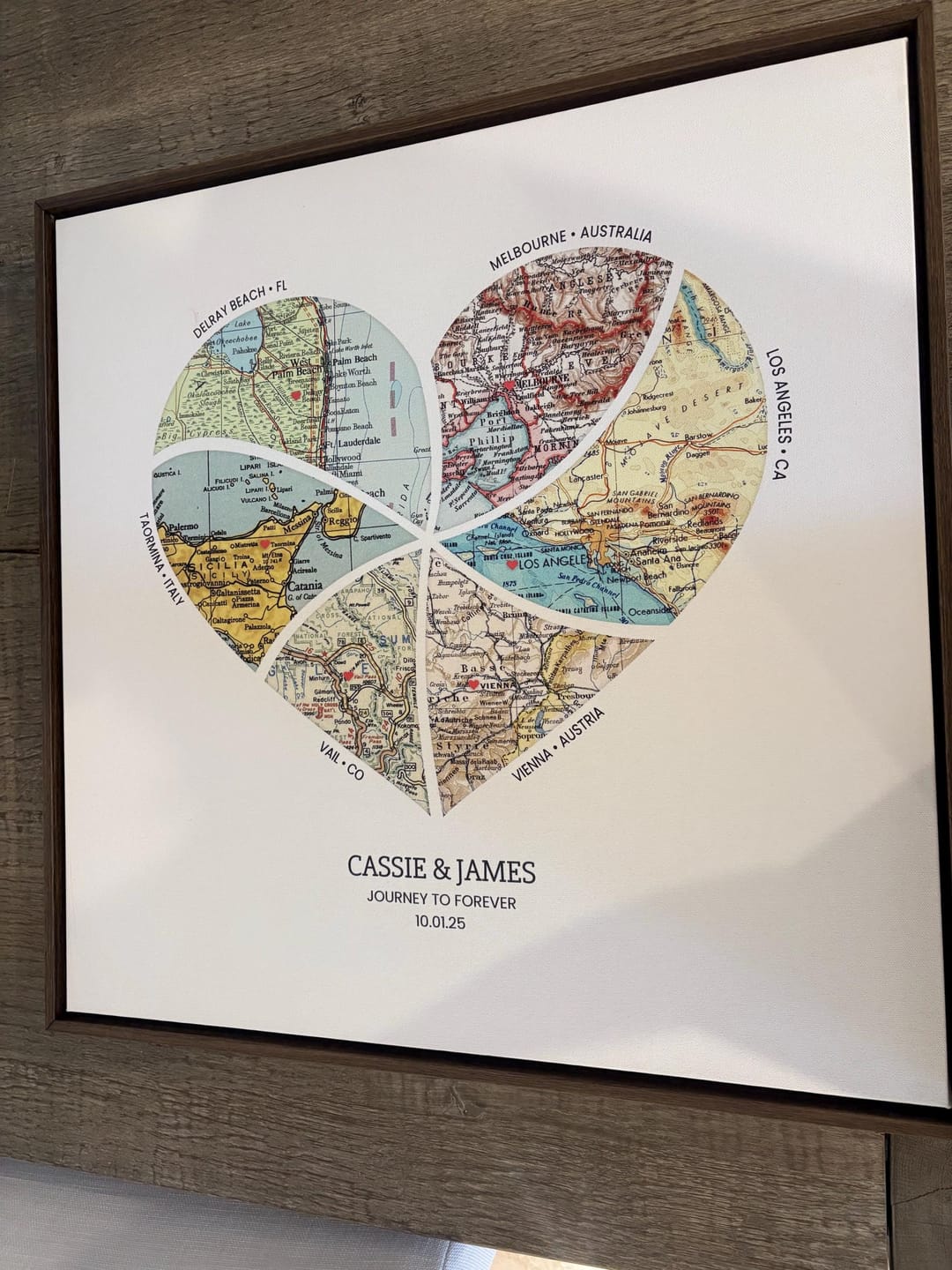 Customer photo review of Personalized Heart Map Print