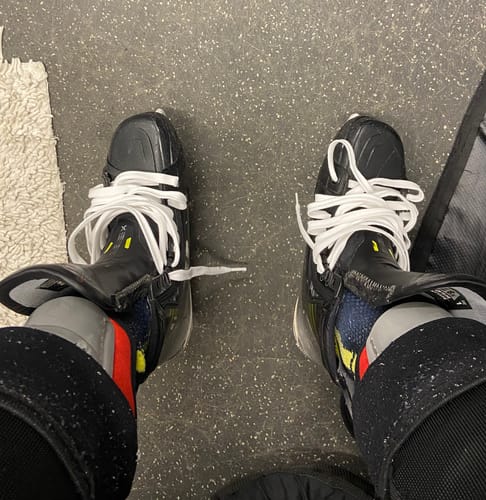 Customer photo review of WHITE WAXED HOCKEY REFEREE LACES