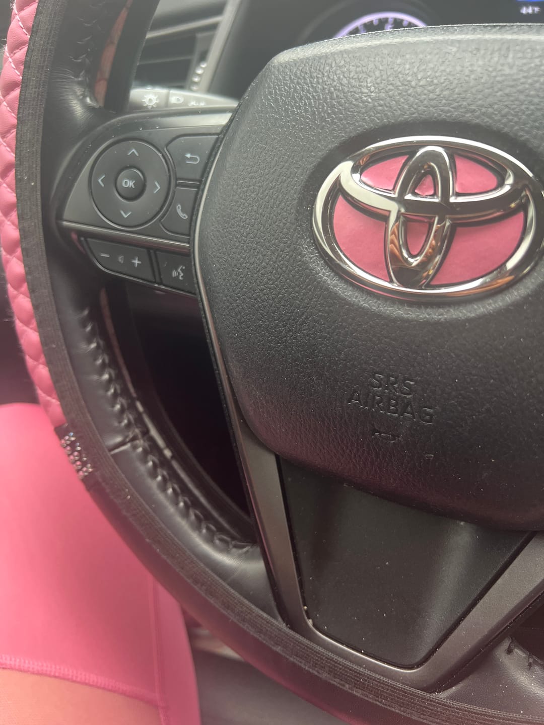 Customer photo review of Custom Color Steering Wheel Decal for Toyota Models 2007-2024