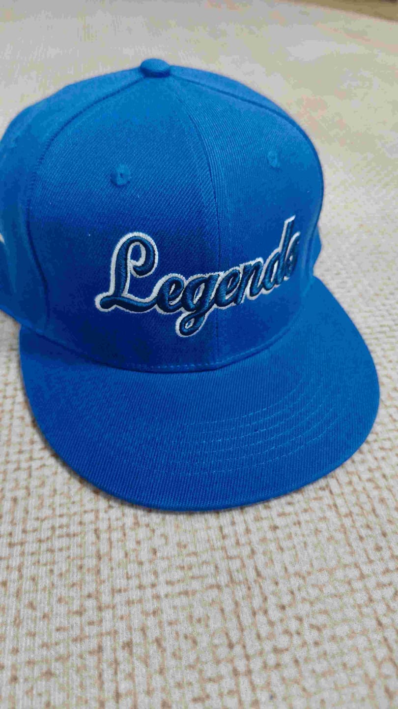 Customer photo review of Custom Royal White-Light Blue 3D Puff Embroidery Flat Embroidery Curved Eaves Sport Design Baseball Cap