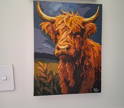 Customer photo review of Golden Grazer Highland Cow