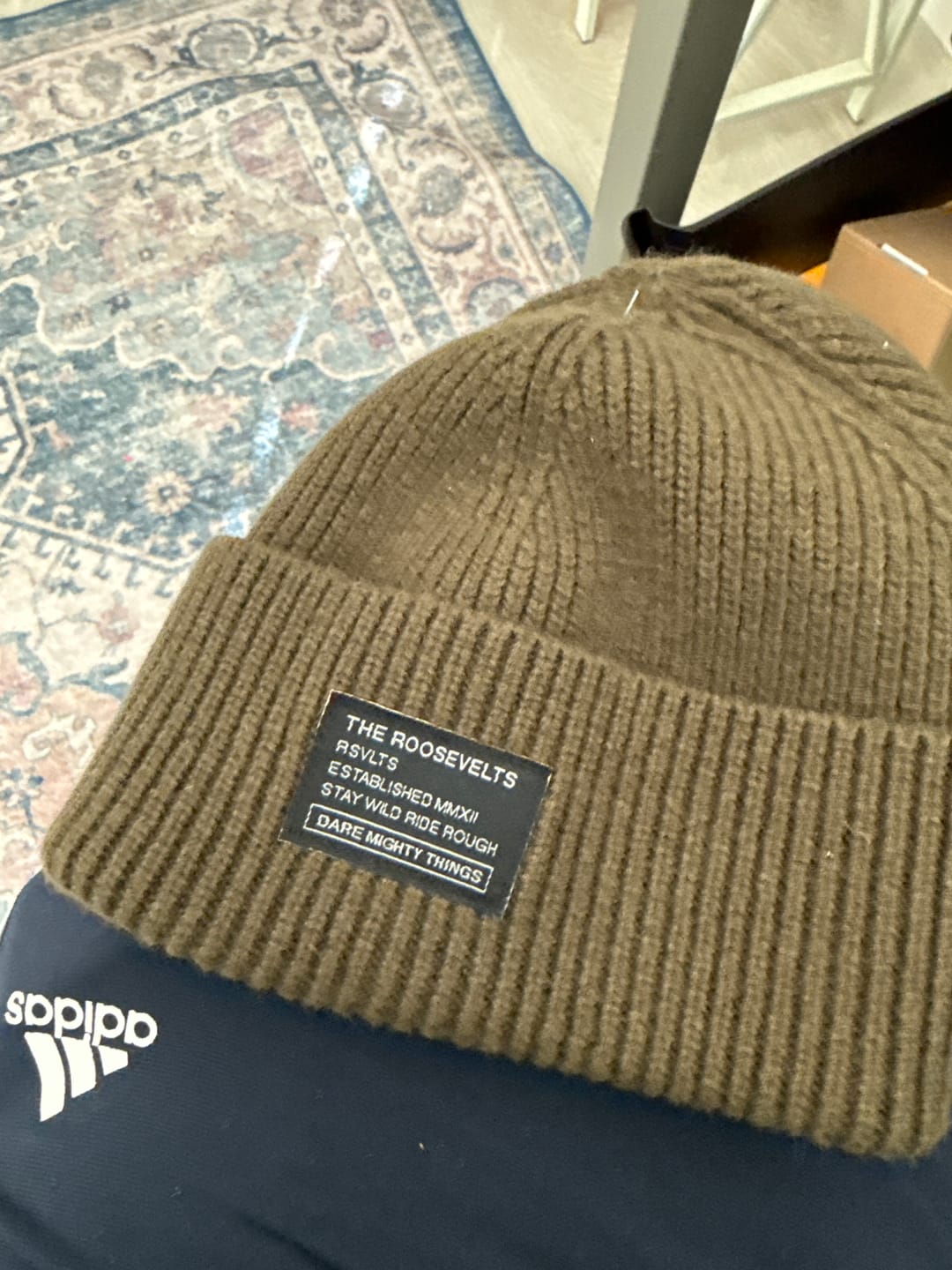 Customer photo review of Merino Wool RSVLTS Olive Beanie