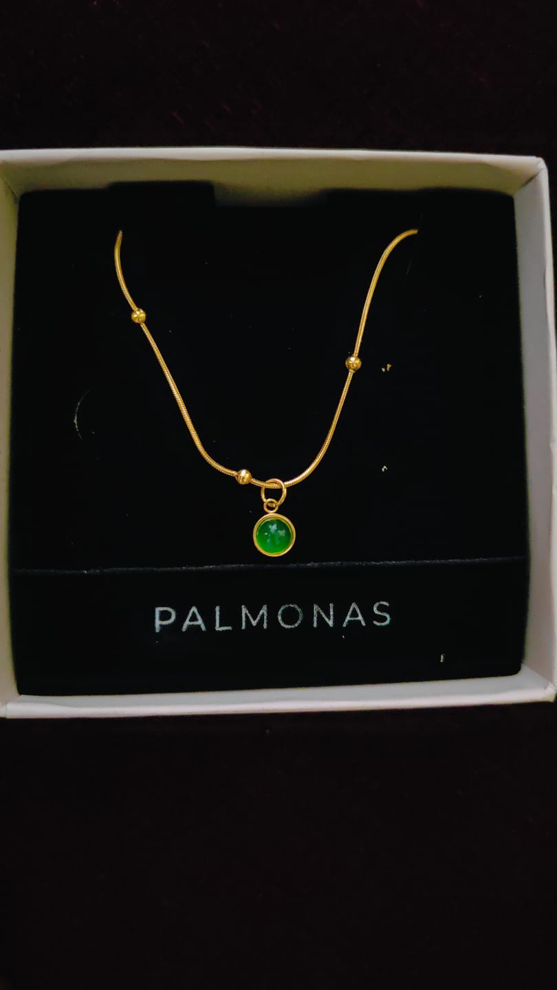 Customer photo review of Emerald Glow Pendant