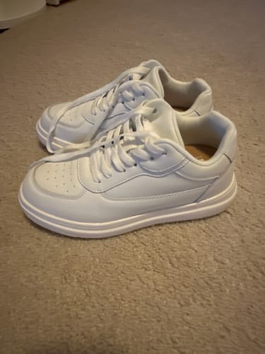 Customer photo review of ELEVATESHOES WHITE CASUAL