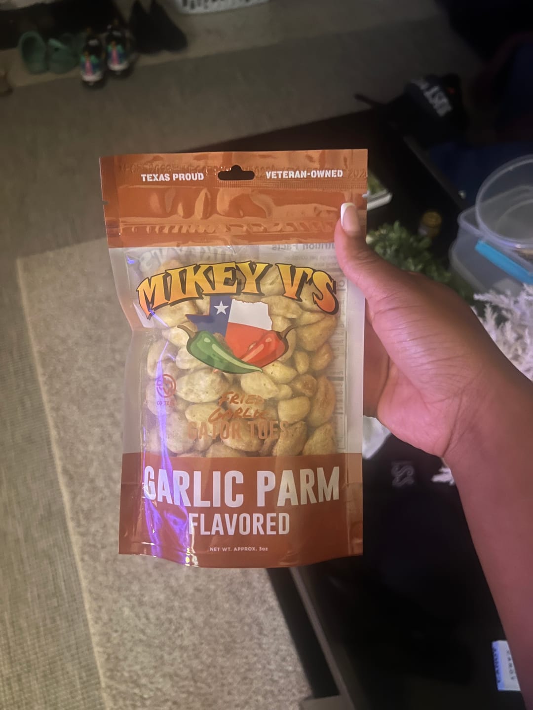 Customer photo review of Mikey V's - Garlic Parmesan Gator Toes (Fried Garlic)