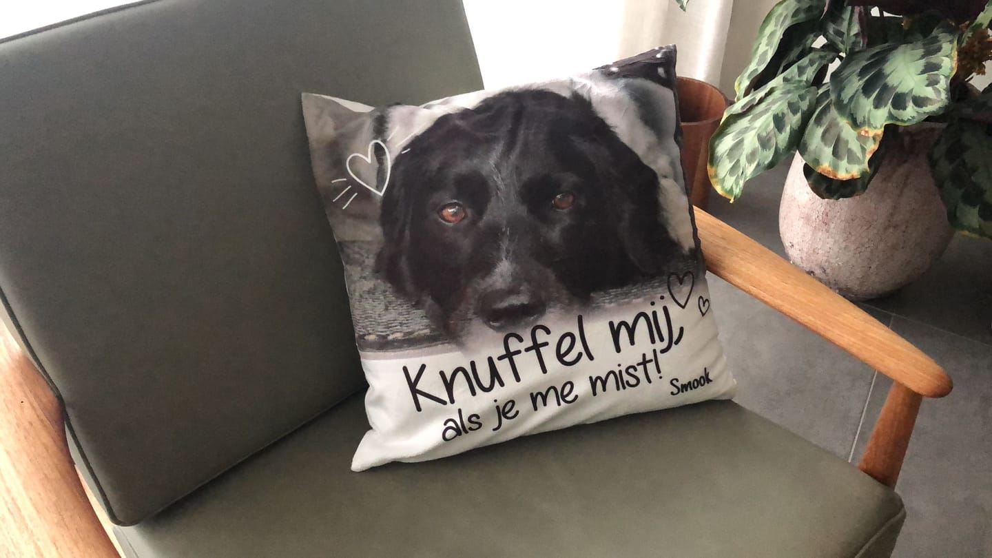Customer photo review of Knuffel mij als je me mist - Gepersonaliseerde kussen