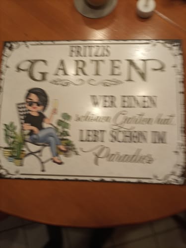 Customer photo review of Personalisiertes Gartenschild mit Namen Anpassbar
