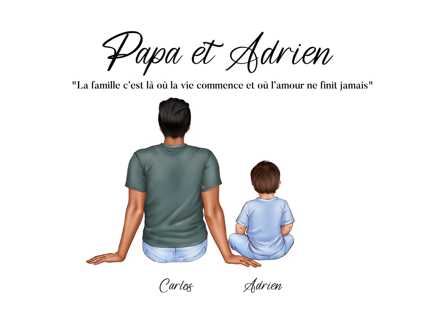 Customer photo review of Affiche portrait de famille personnalisable avec personnages