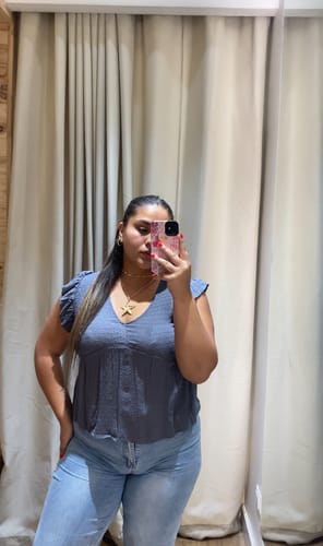 Customer photo review of Top Panal Vuelos Lurex Grey