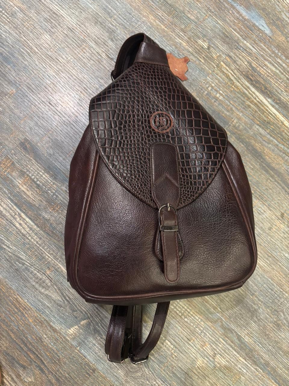 Customer photo review of Croco Leather Shoulder Bag - Green Colour