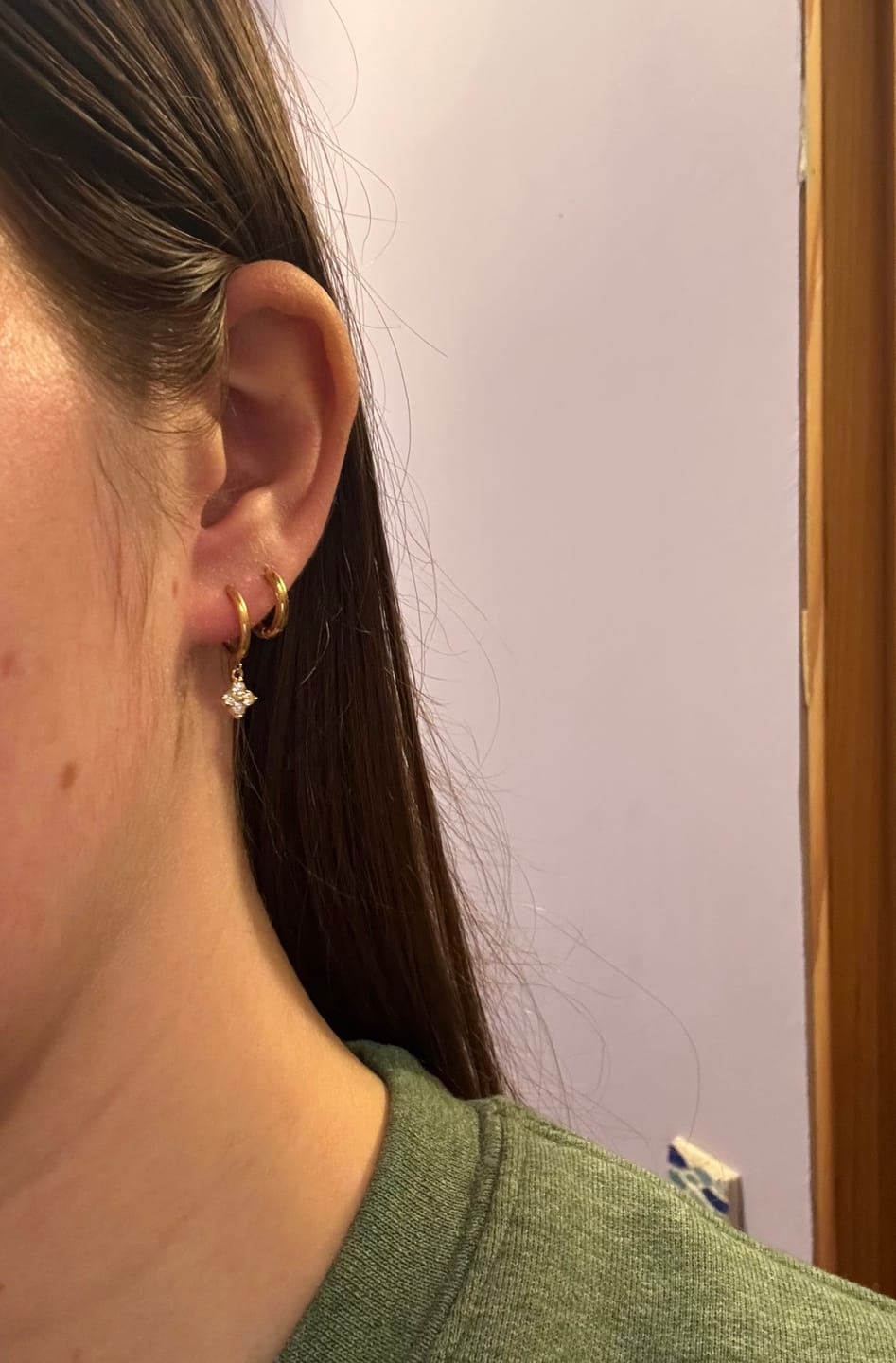 Customer photo review of Crystal Four Leaf Clover Drop Earrings