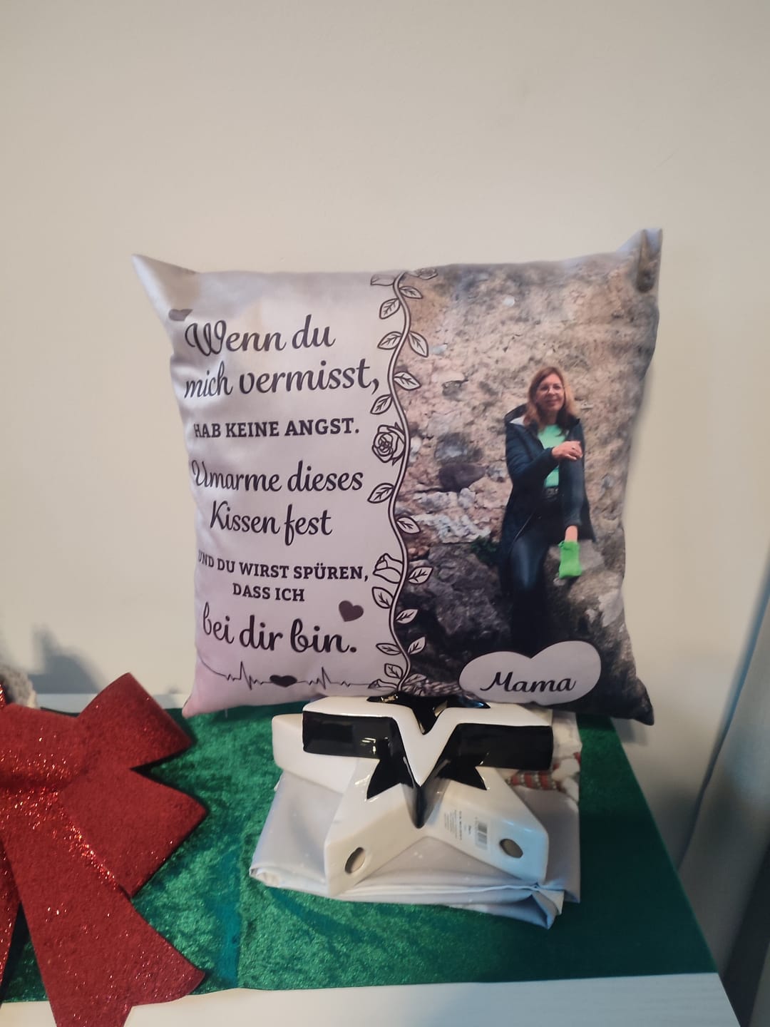 Customer photo review of Wenn du mich vermisst - Personalisiertes Kissen