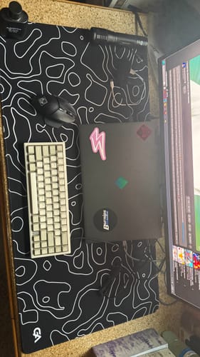 Customer photo review of Black Topo Mousepad