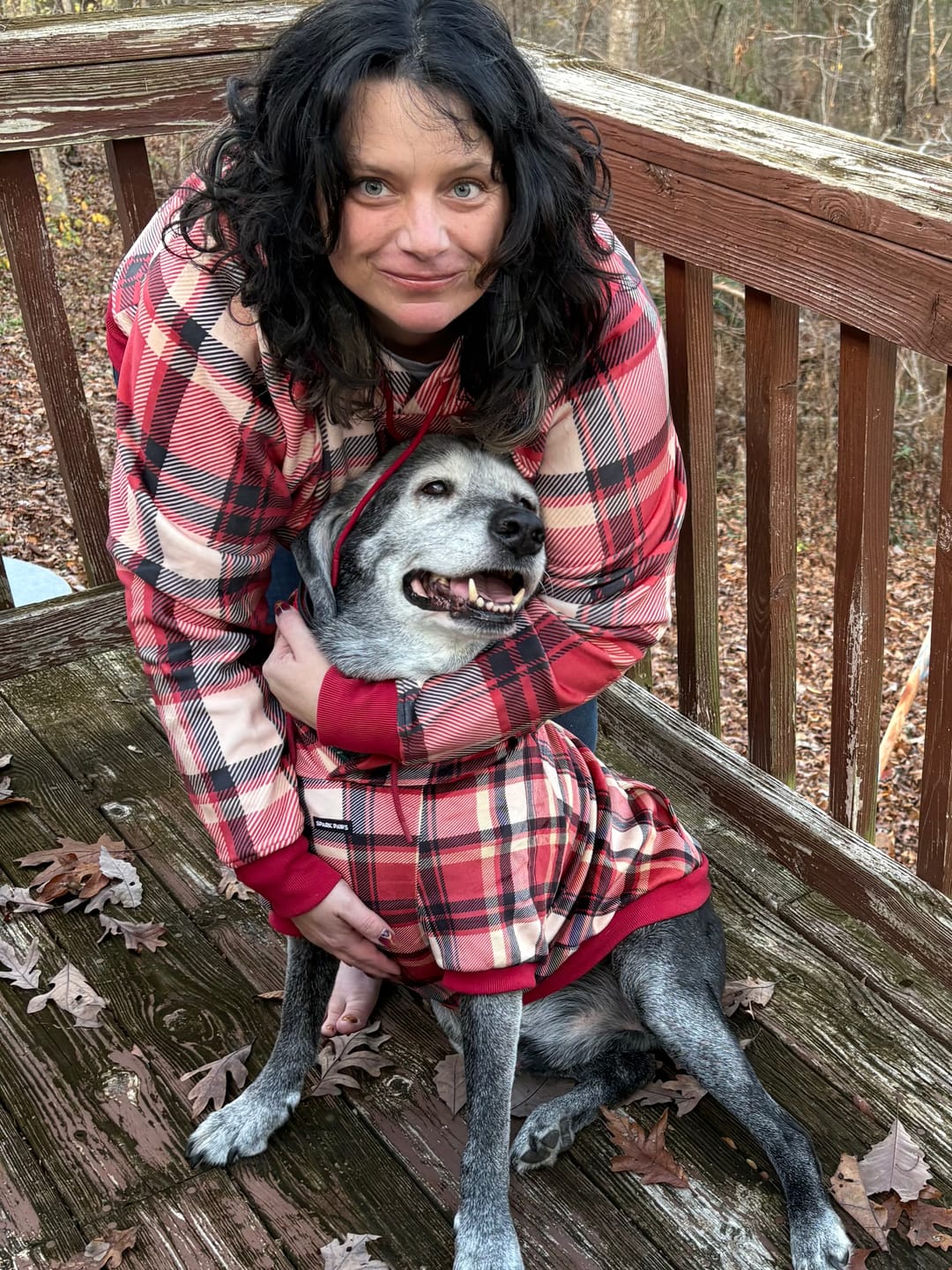 Customer photo review of Plaid Human Hoodies