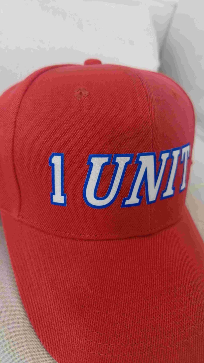 Customer photo review of Custom Red White-Black 3D Puff Embroidery Flat Embroidery Curved Eaves Sport Design Baseball Cap