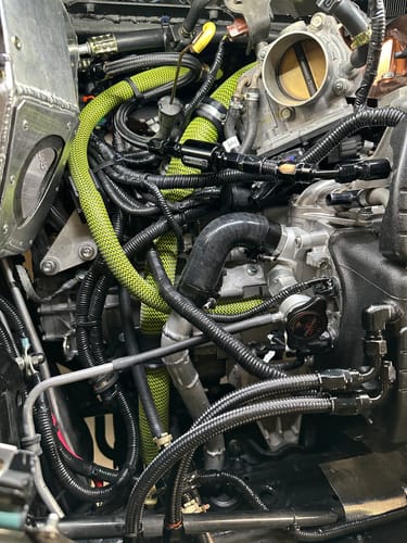 Customer photo review of Upper & Lower Radiator Hose Skin Kit -Carbon Fiber/Kevlar
