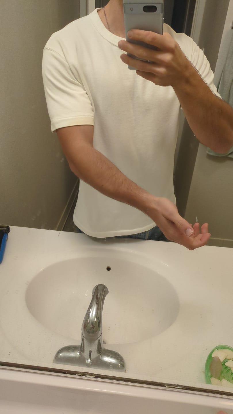 Customer photo review of Loopwheel Tubular Athletic T-Shirt - White