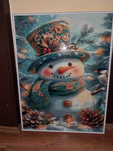 Customer photo review of 5D Diamond Painting – Winterzauber-Schneemann