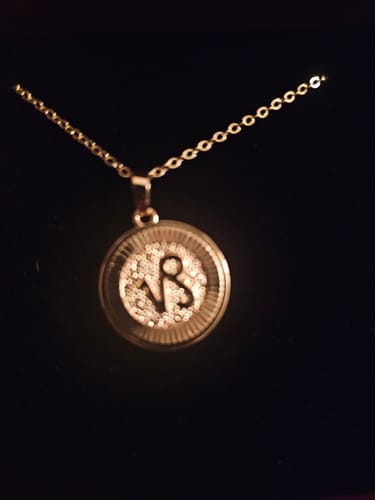 Customer photo review of Fine Chain Zodiac Necklace Gold