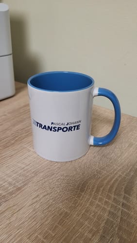 Customer photo review of TassenExpress - Becher Keramik Tasse mit Logo bedruckt 325ml Firmenlogo
