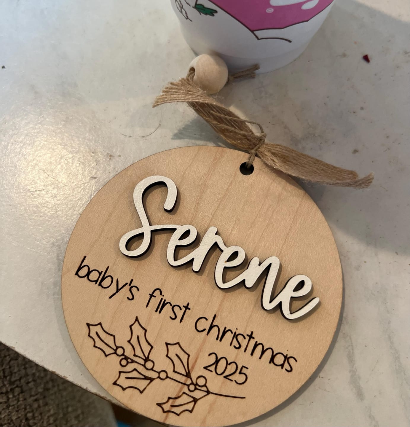Customer photo review of Baby's First Christmas Ornament 2025
