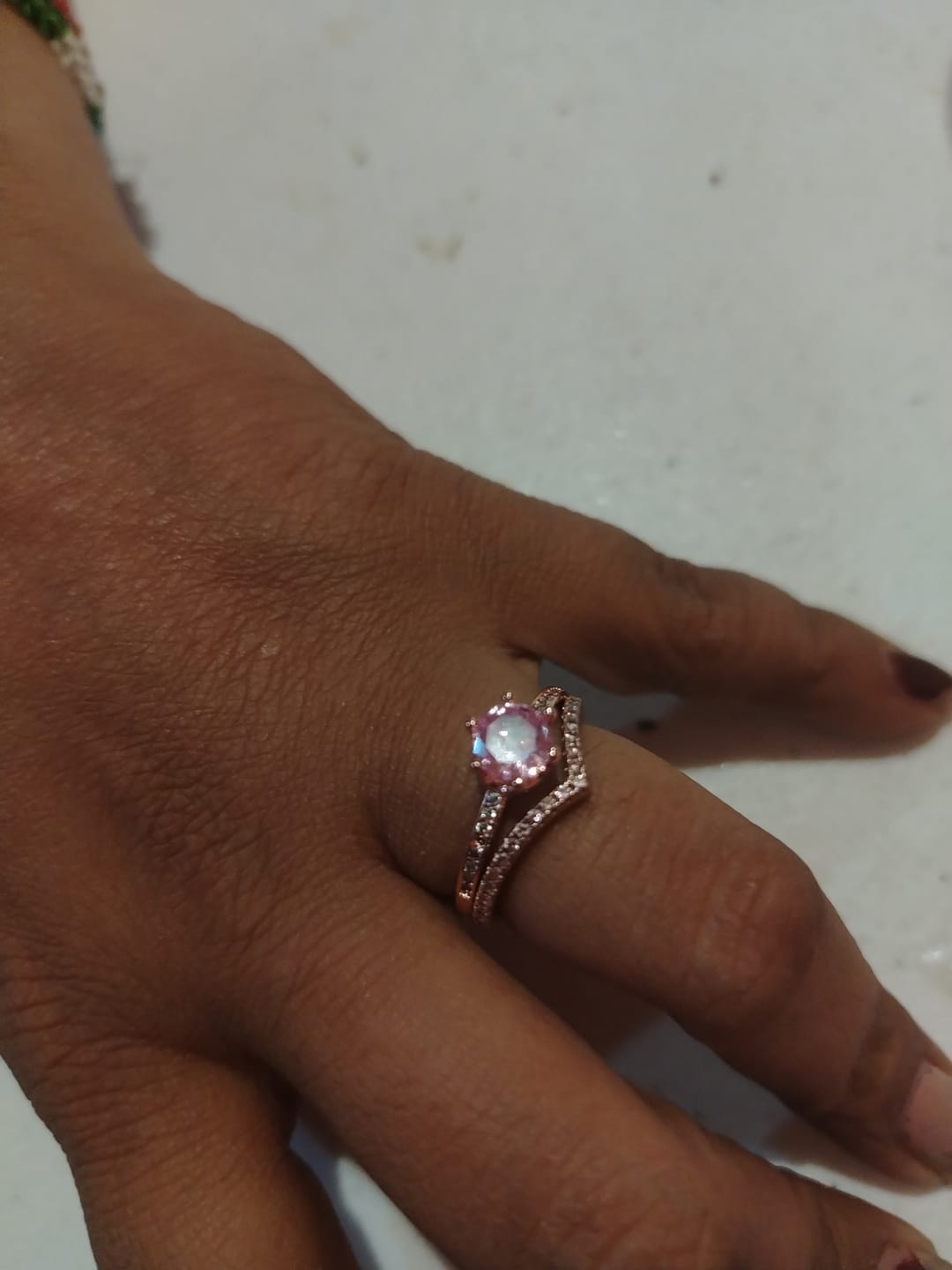 Customer photo review of ANILLO COMPROMISO CORONA ROSA BRILLANTE PANDORA
