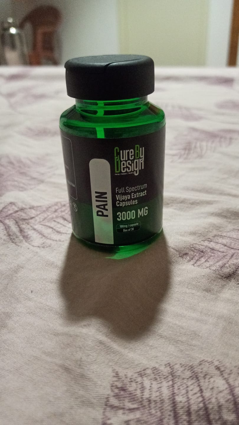Customer photo review of Cure By Design - Pain | 100mg/Capsule - THC Dominant (1:4 - CBD:THC)
