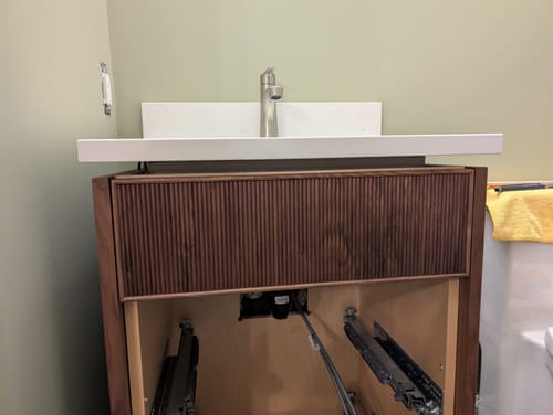 Customer photo review of Malibu SLIM 24" American Black Walnut Bathroom Vanity - All Drawers