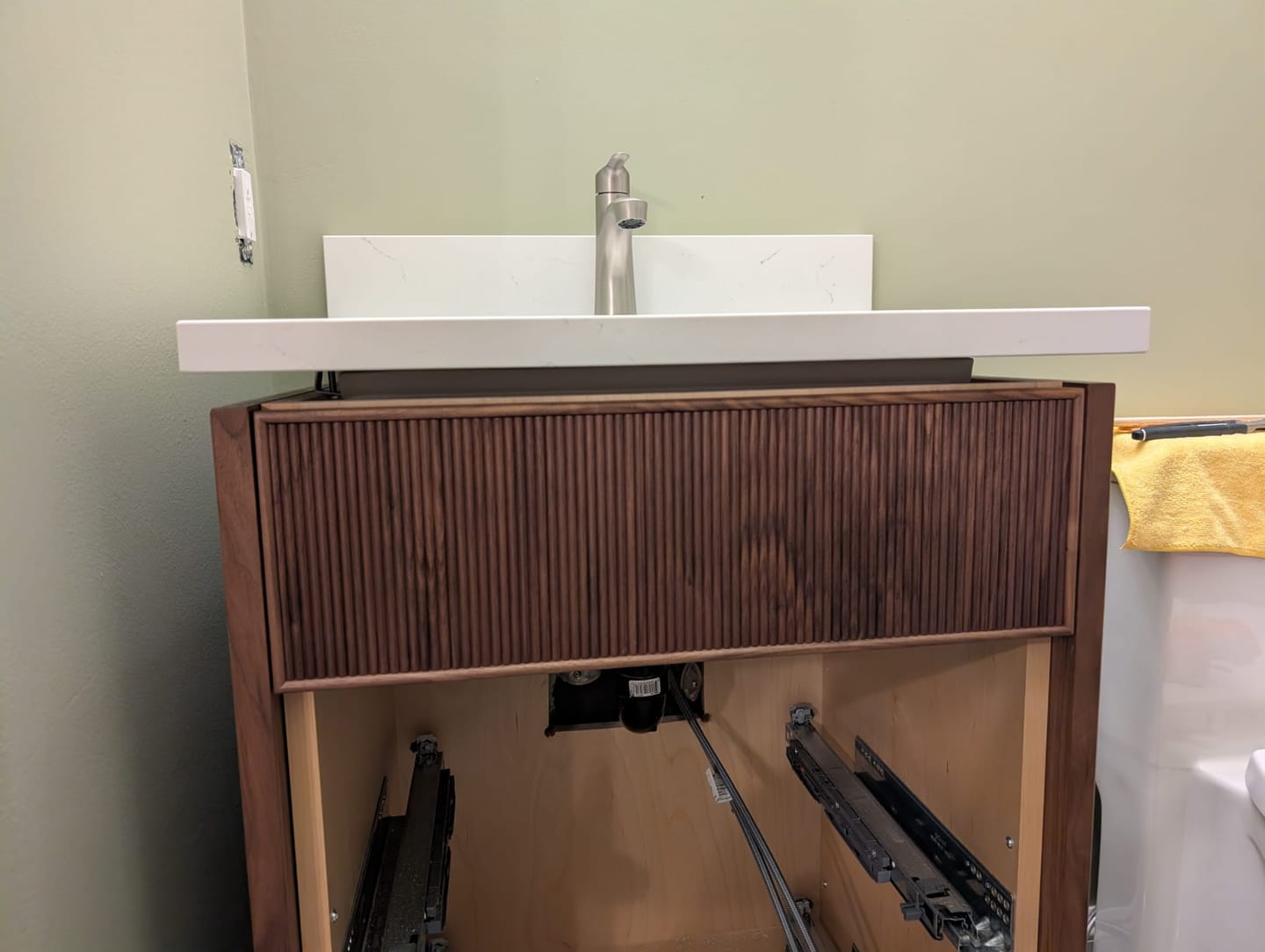 Customer photo review of Malibu SLIM 24" American Black Walnut Bathroom Vanity - All Drawers