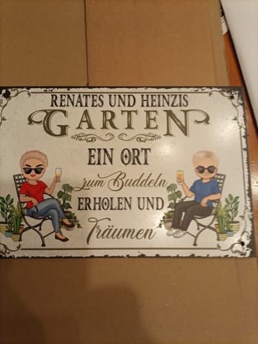 Customer photo review of Personalisiertes Gartenschild mit Namen Anpassbar