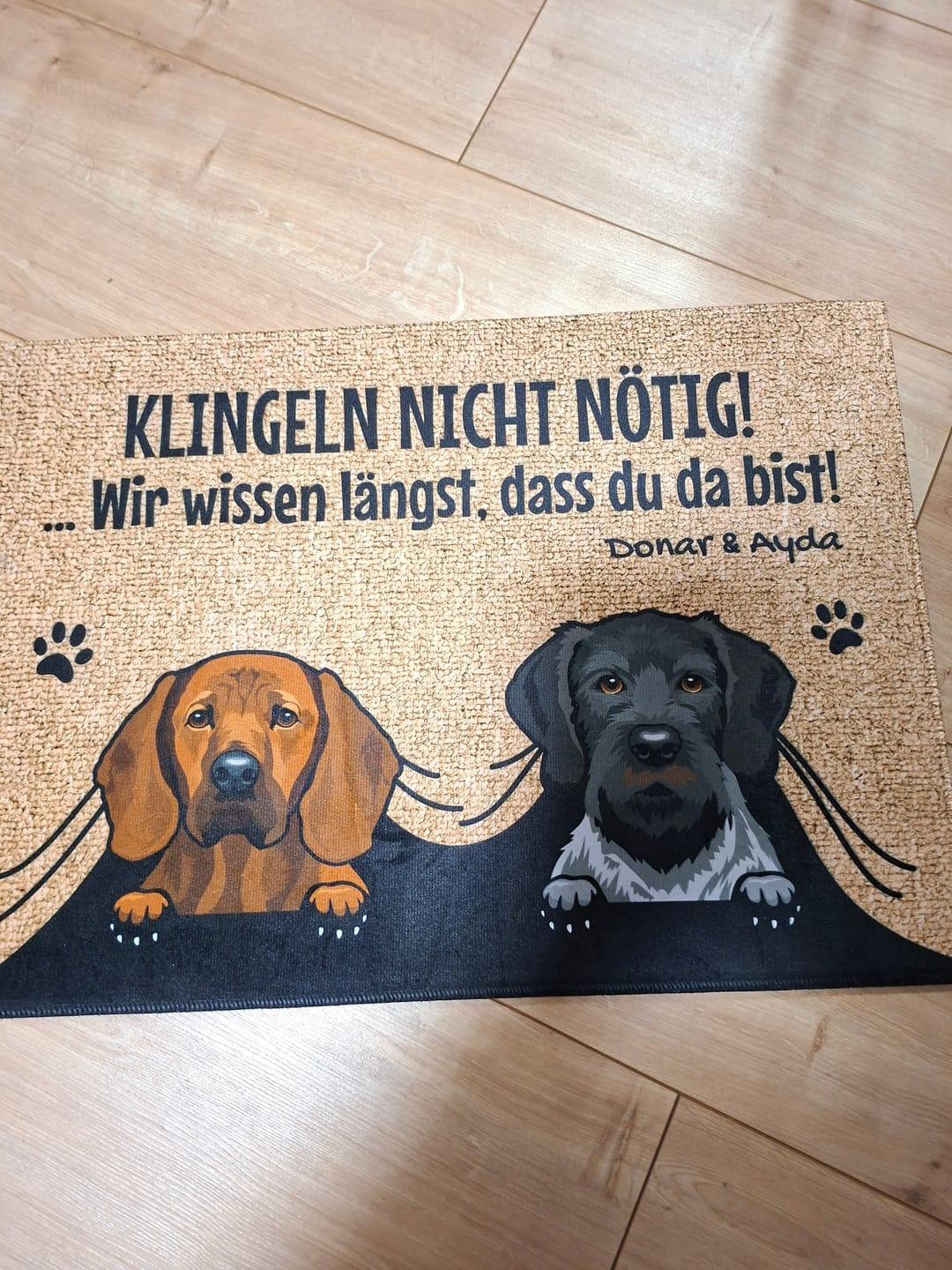 Customer photo review of Klingeln nicht nötig - Individuelle Fußmatte