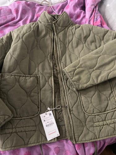 Customer photo review of ZW Women's Cotton Jacket  2025 New Arrival Vintage Lenzing Rayon High Collar Large Pocket Decorative Quilted Coat for Women