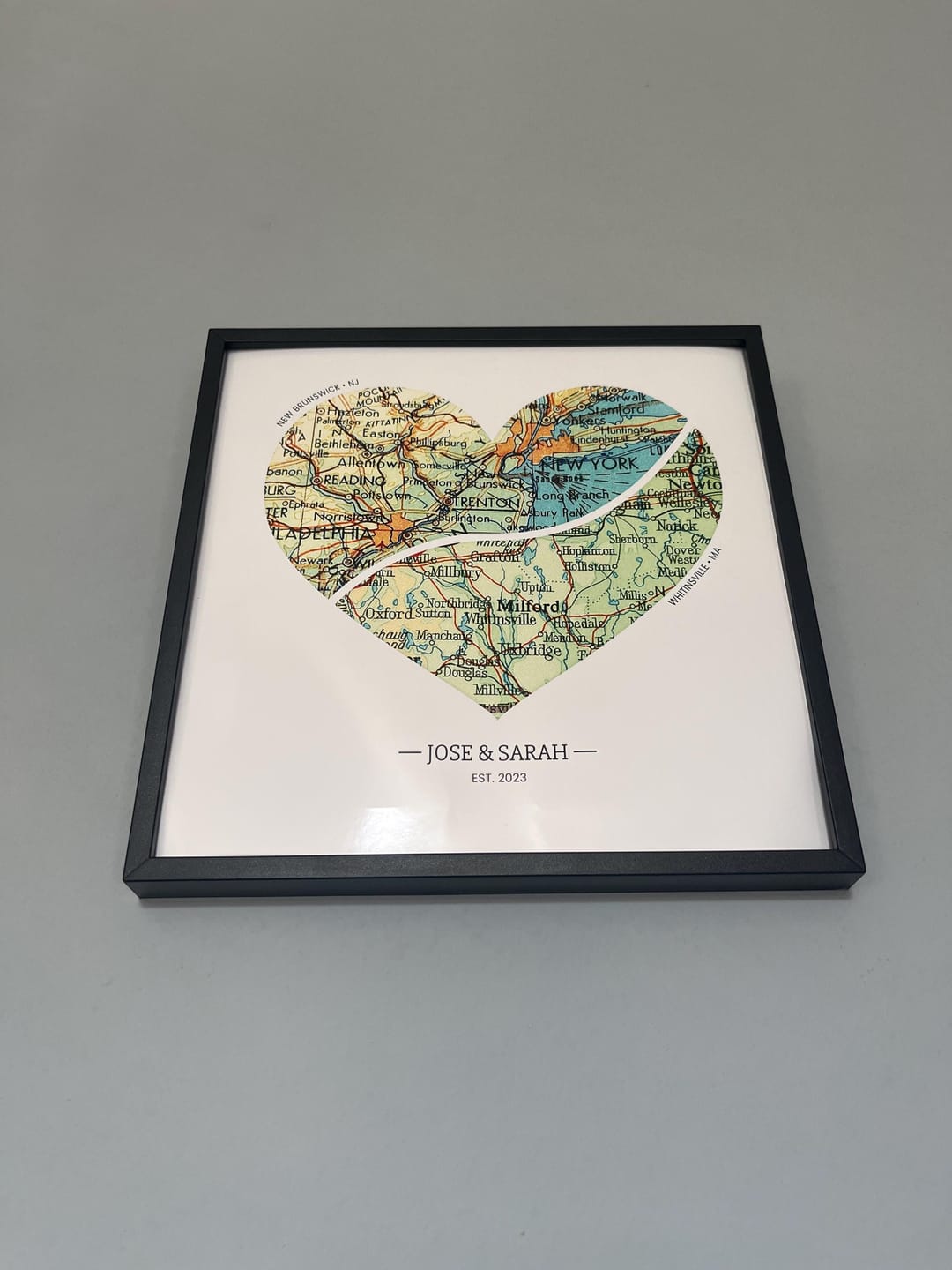 Customer photo review of Personalized Heart Map Print