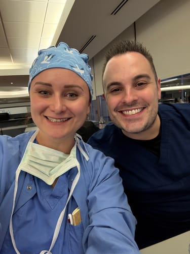 Customer photo review of DuoStyle Scrub Hat - Soaring Seagulls